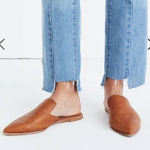 Madewell Women 6.5 Brown English Saddle Leather Pointed Toe Modern Gemma Mule